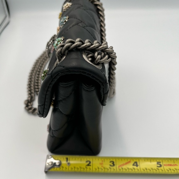 Kurt Geiger London Blk Leather Kensington Crossbody Chain Bag Small Rhinestone - Picture 12 of 13